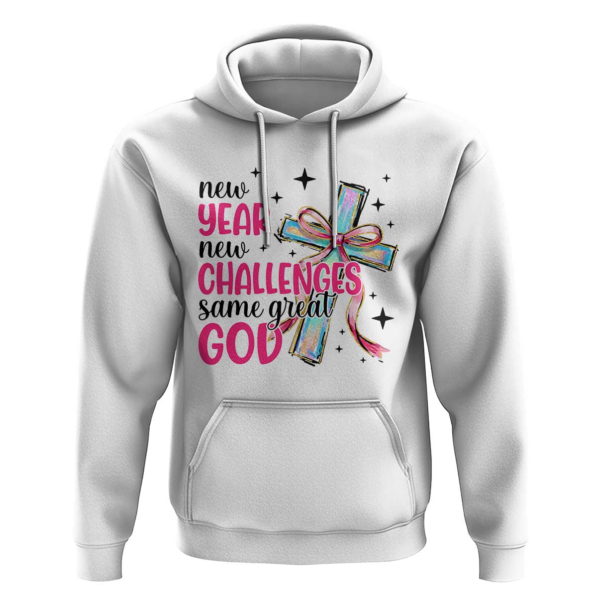 New Year New Challenges Same Great God Hoodie Christian New Year Eve - Wonder Print Shop