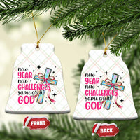New Year New Challenges Same Great God Ceramic Ornament Christian New Year Eve - Wonder Print Shop