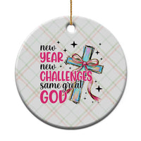 New Year New Challenges Same Great God Ceramic Ornament Christian New Year Eve - Wonder Print Shop