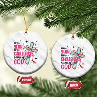 New Year New Challenges Same Great God Ceramic Ornament Christian New Year Eve - Wonder Print Shop