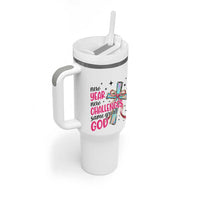 New Year New Challenges Same Great God Tumbler With Handle Christian New Year Eve - Wonder Print Shop