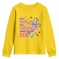 New Year New Challenges Same Great God Youth Sweatshirt Christian New Year Eve - Wonder Print Shop
