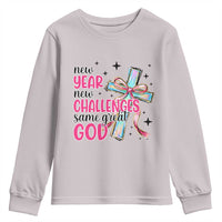 New Year New Challenges Same Great God Youth Sweatshirt Christian New Year Eve - Wonder Print Shop