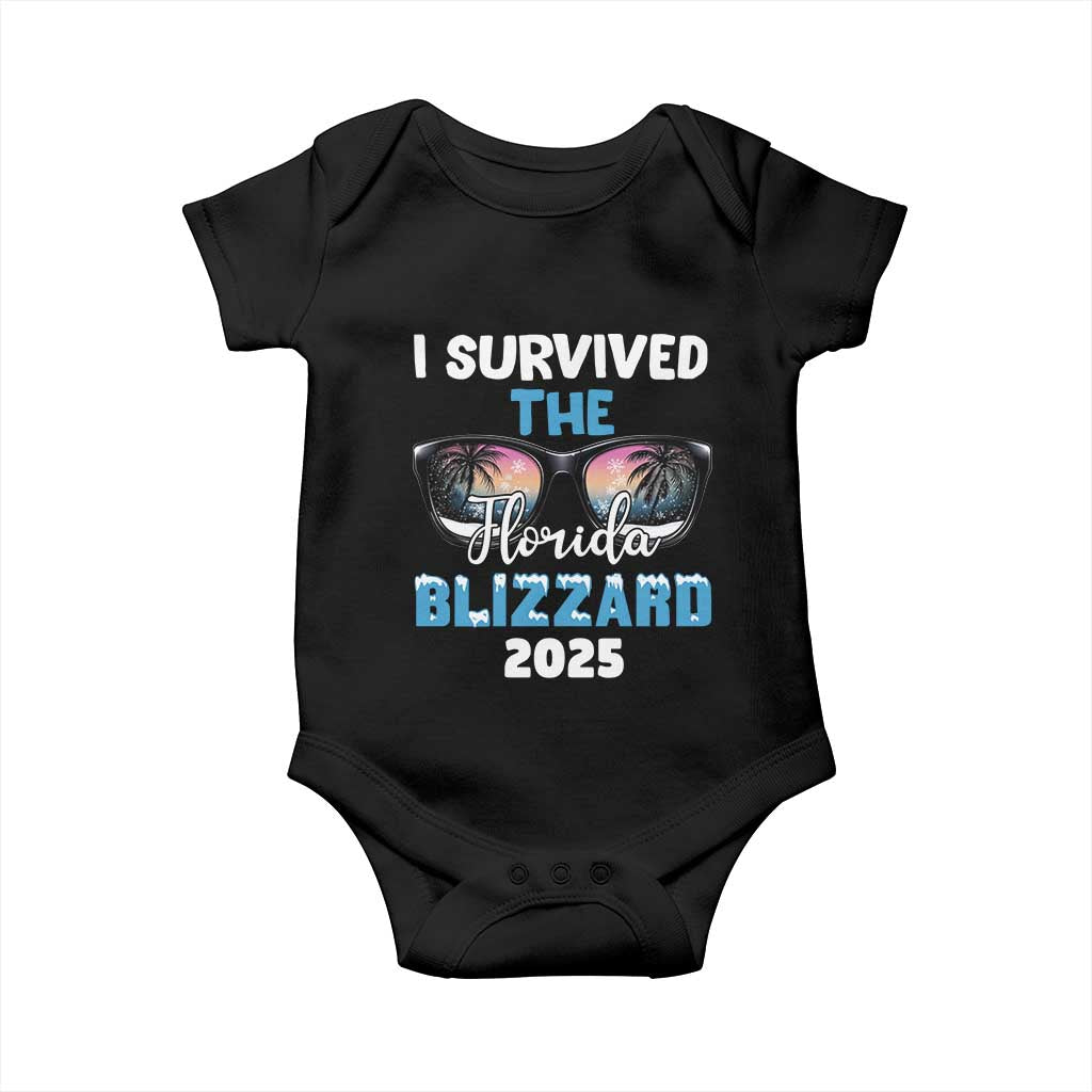 Funny I Survived The Florida Blizzarad Baby Onesie Snow Sunglasses