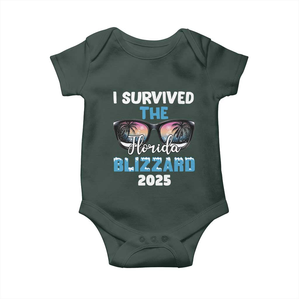 Funny I Survived The Florida Blizzarad Baby Onesie Snow Sunglasses
