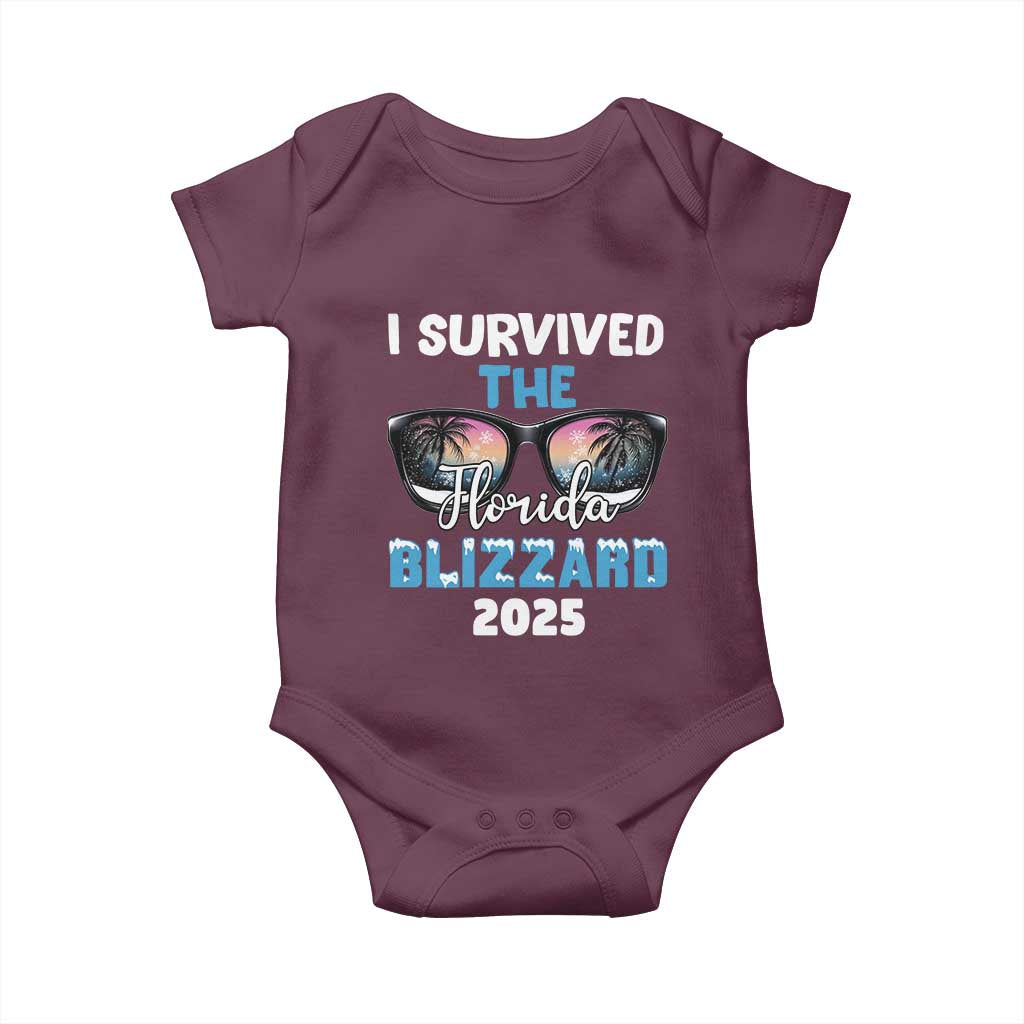 Funny I Survived The Florida Blizzarad Baby Onesie Snow Sunglasses
