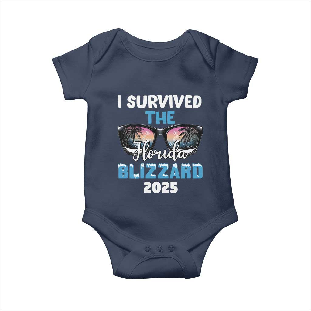 Funny I Survived The Florida Blizzarad Baby Onesie Snow Sunglasses