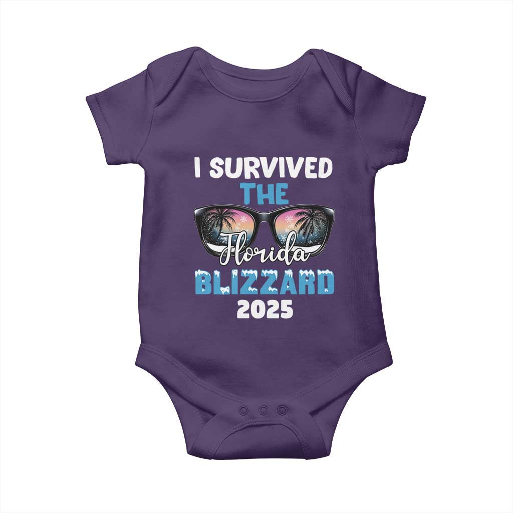Funny I Survived The Florida Blizzarad Baby Onesie Snow Sunglasses
