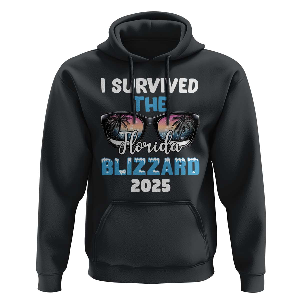 Funny I Survived The Florida Blizzarad Hoodie Snow Sunglasses