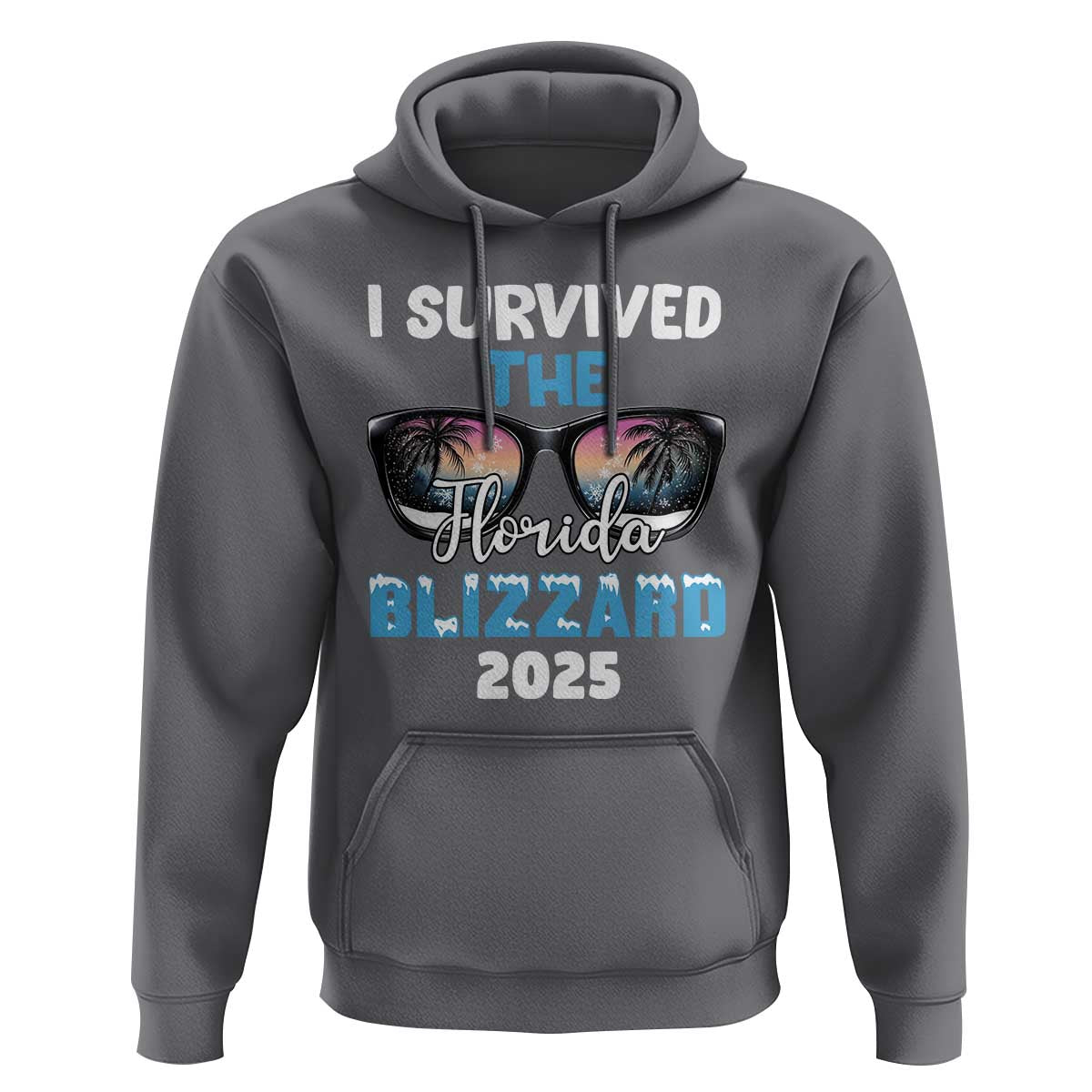 Funny I Survived The Florida Blizzarad Hoodie Snow Sunglasses