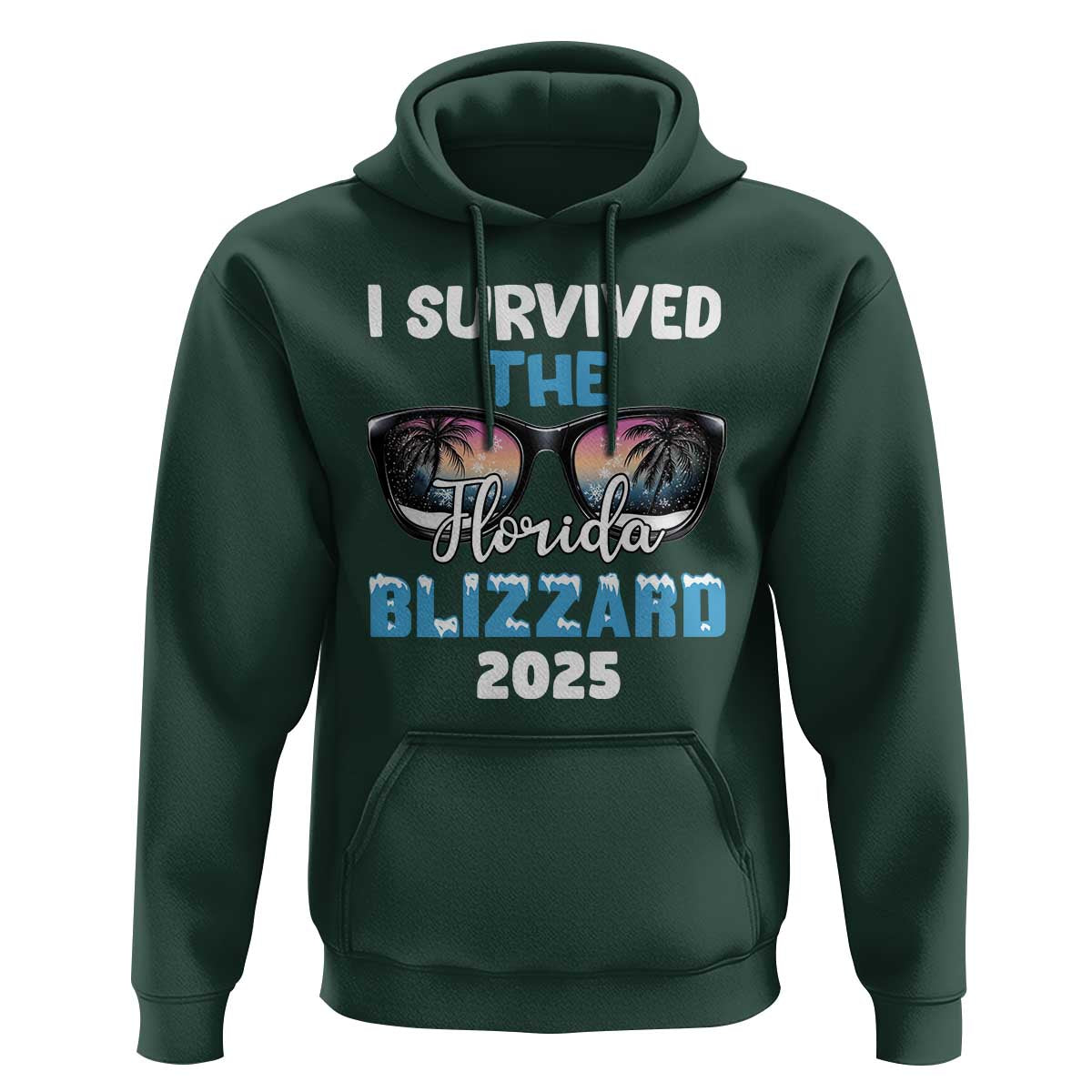 Funny I Survived The Florida Blizzarad Hoodie Snow Sunglasses