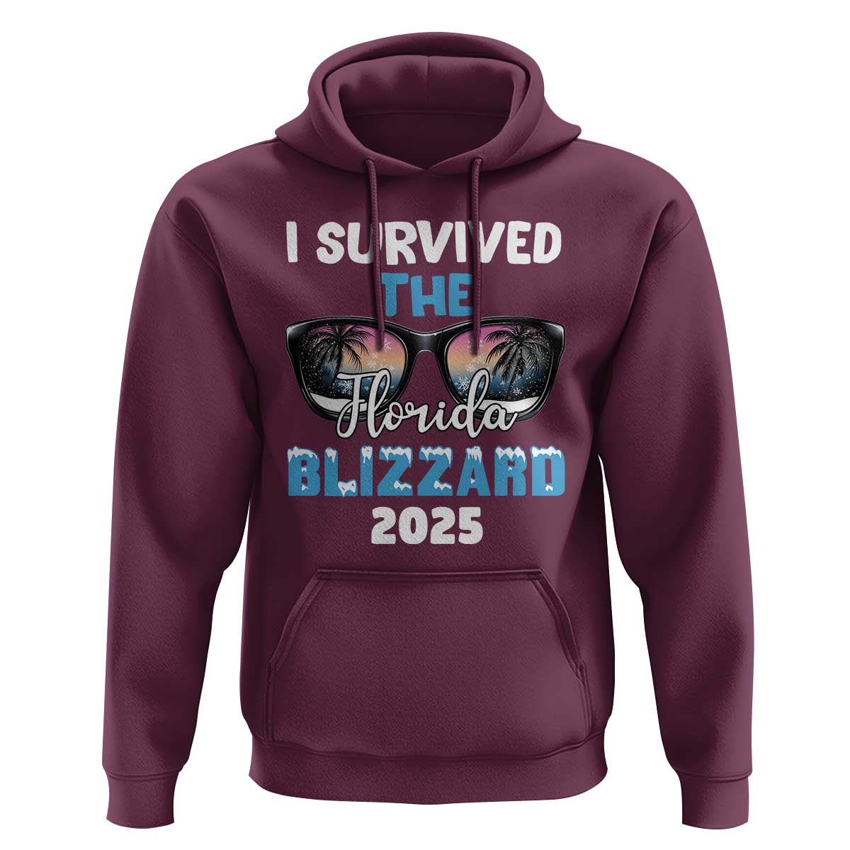 Funny I Survived The Florida Blizzarad Hoodie Snow Sunglasses