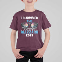 Funny I Survived The Florida Blizzarad T Shirt For Kid Snow Sunglasses