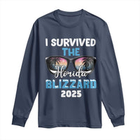 Funny I Survived The Florida Blizzarad Long Sleeve Shirt Snow Sunglasses