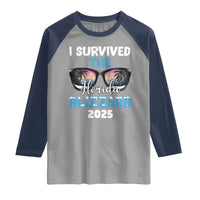 Funny I Survived The Florida Blizzarad Raglan Shirt Snow Sunglasses