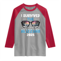 Funny I Survived The Florida Blizzarad Raglan Shirt Snow Sunglasses