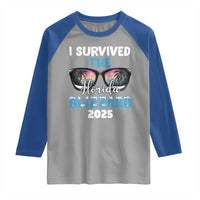 Funny I Survived The Florida Blizzarad Raglan Shirt Snow Sunglasses