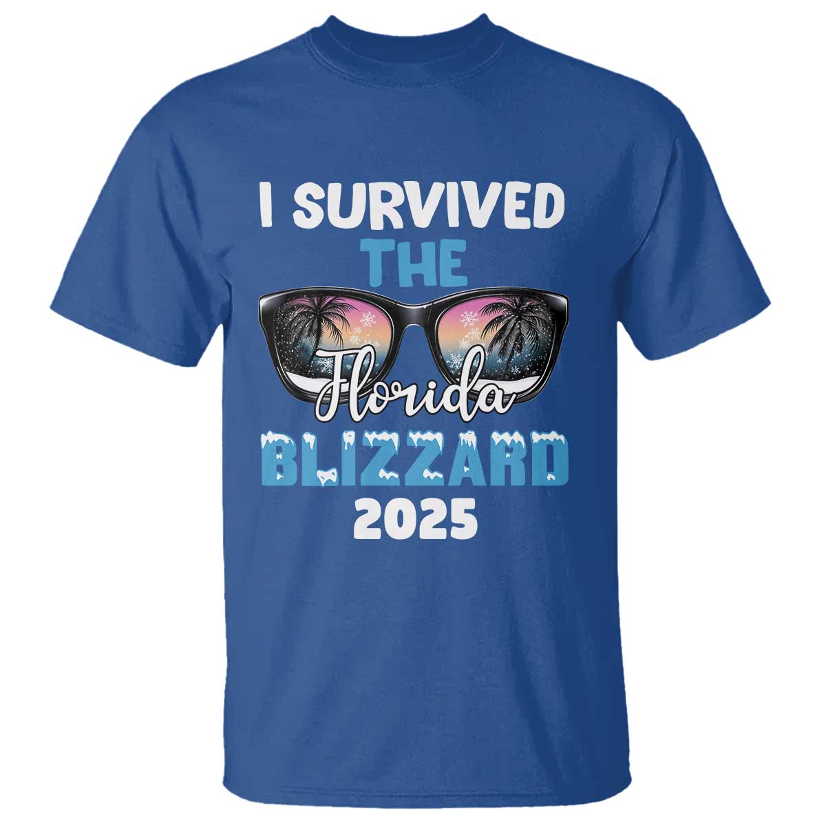 Funny I Survived The Florida Blizzarad T Shirt Snow Sunglasses