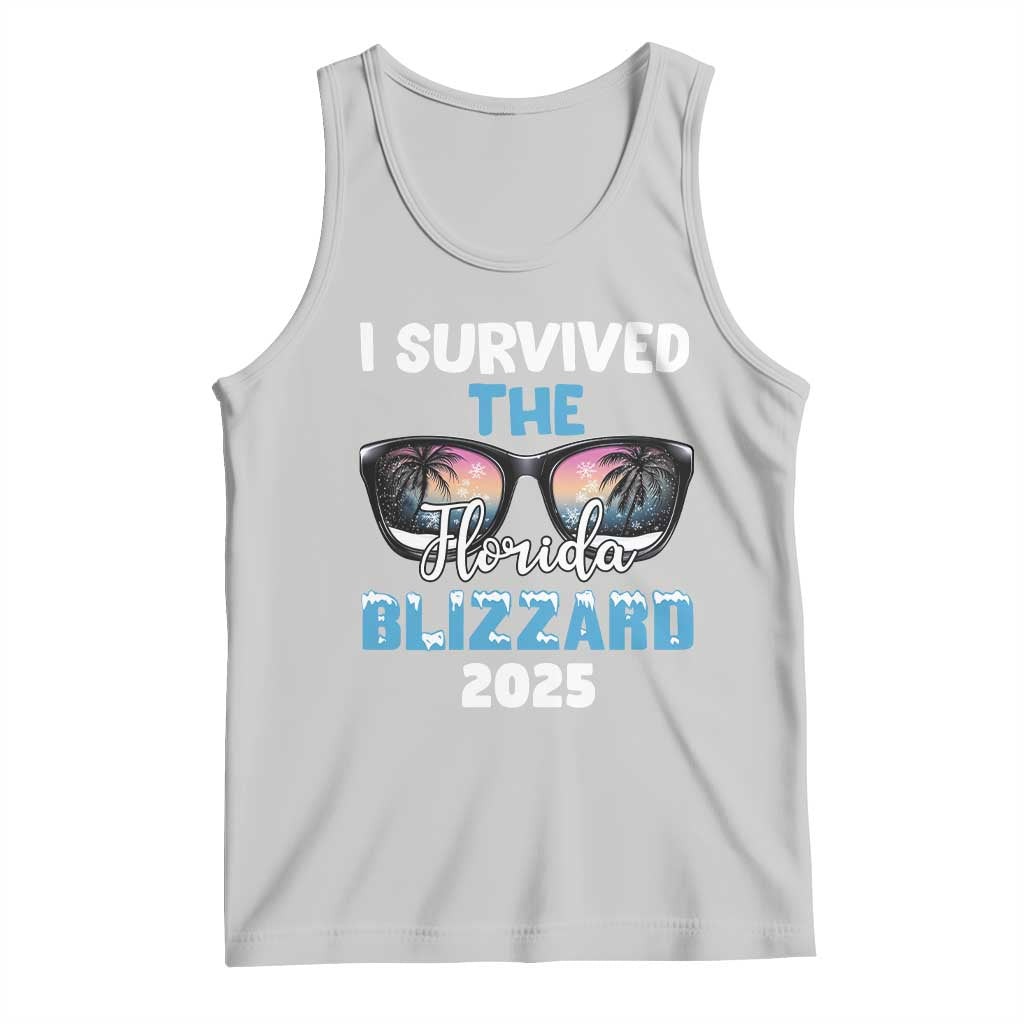 Funny I Survived The Florida Blizzarad Tank Top Snow Sunglasses