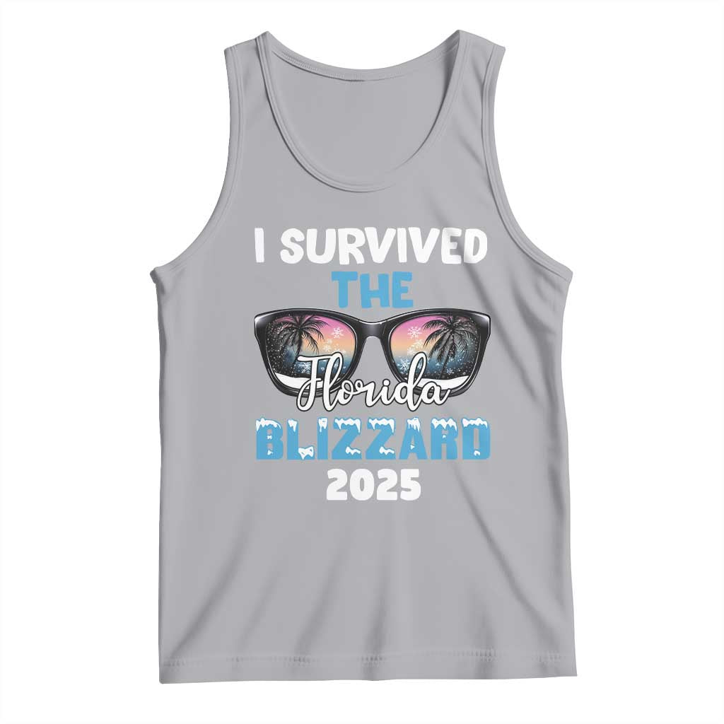 Funny I Survived The Florida Blizzarad Tank Top Snow Sunglasses