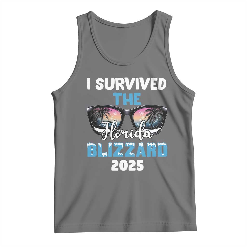 Funny I Survived The Florida Blizzarad Tank Top Snow Sunglasses