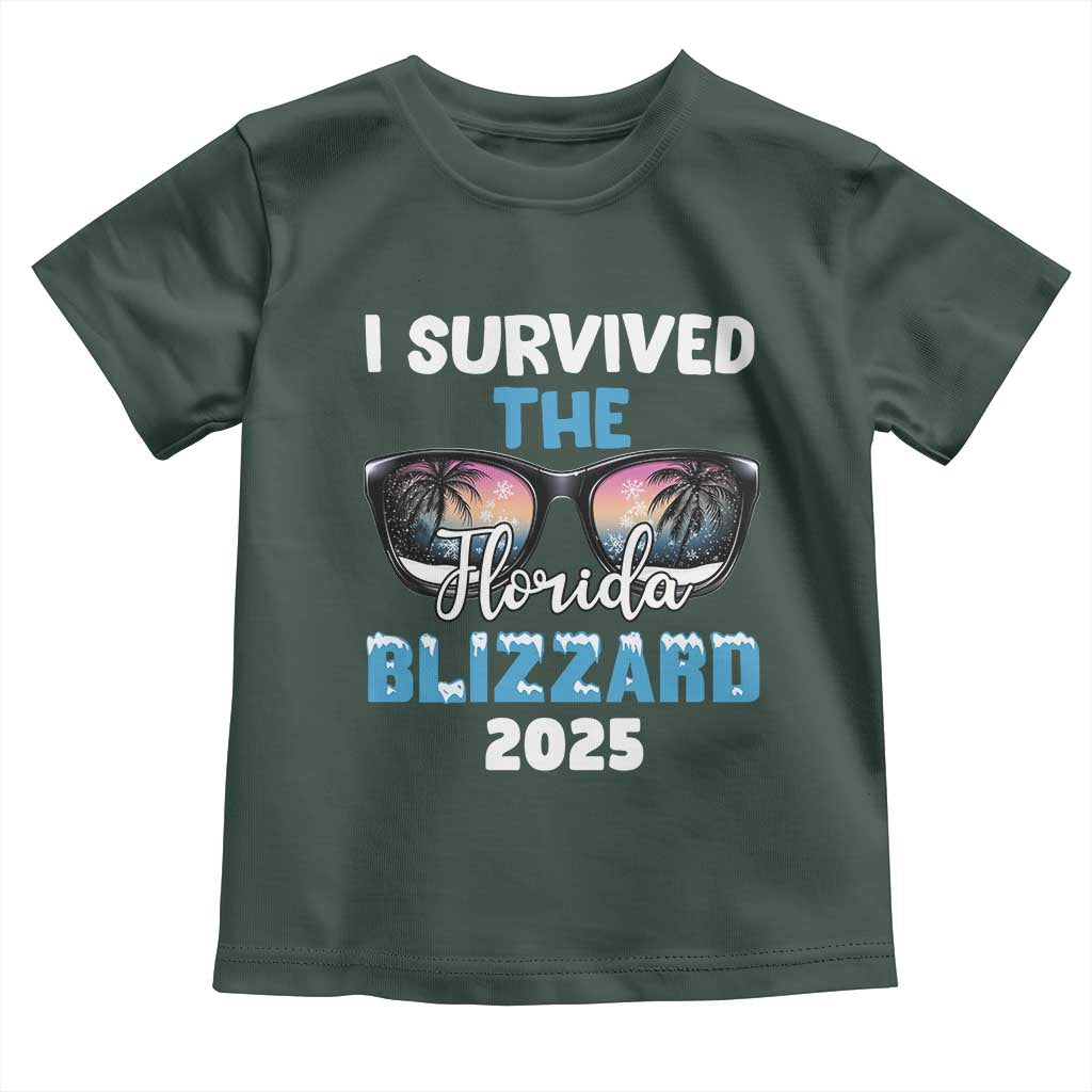 Funny I Survived The Florida Blizzarad Toddler T Shirt Snow Sunglasses