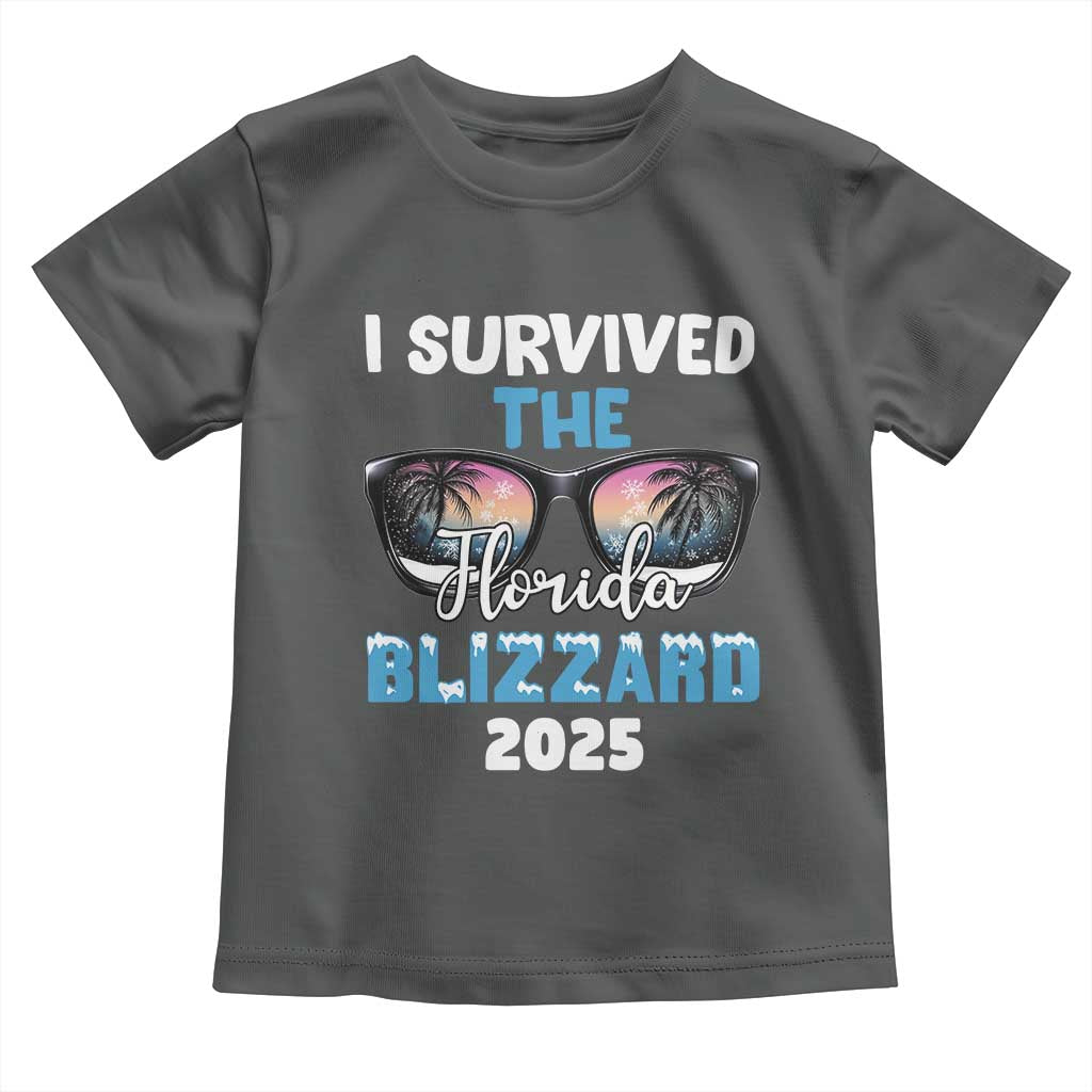 Funny I Survived The Florida Blizzarad Toddler T Shirt Snow Sunglasses