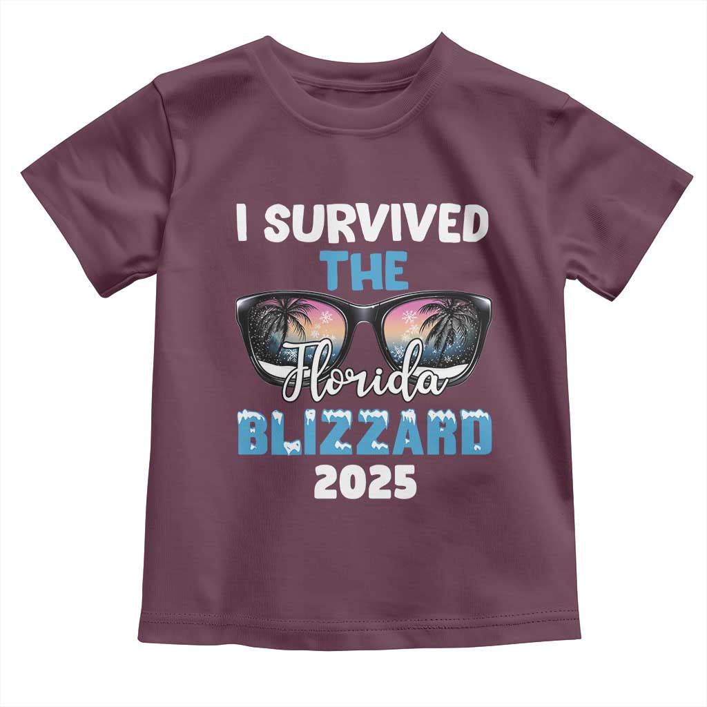 Funny I Survived The Florida Blizzarad Toddler T Shirt Snow Sunglasses