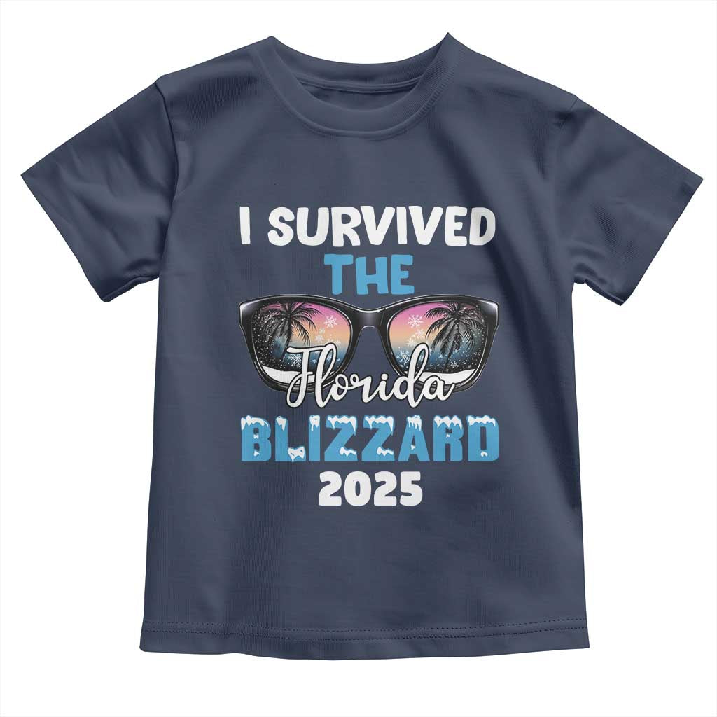 Funny I Survived The Florida Blizzarad Toddler T Shirt Snow Sunglasses