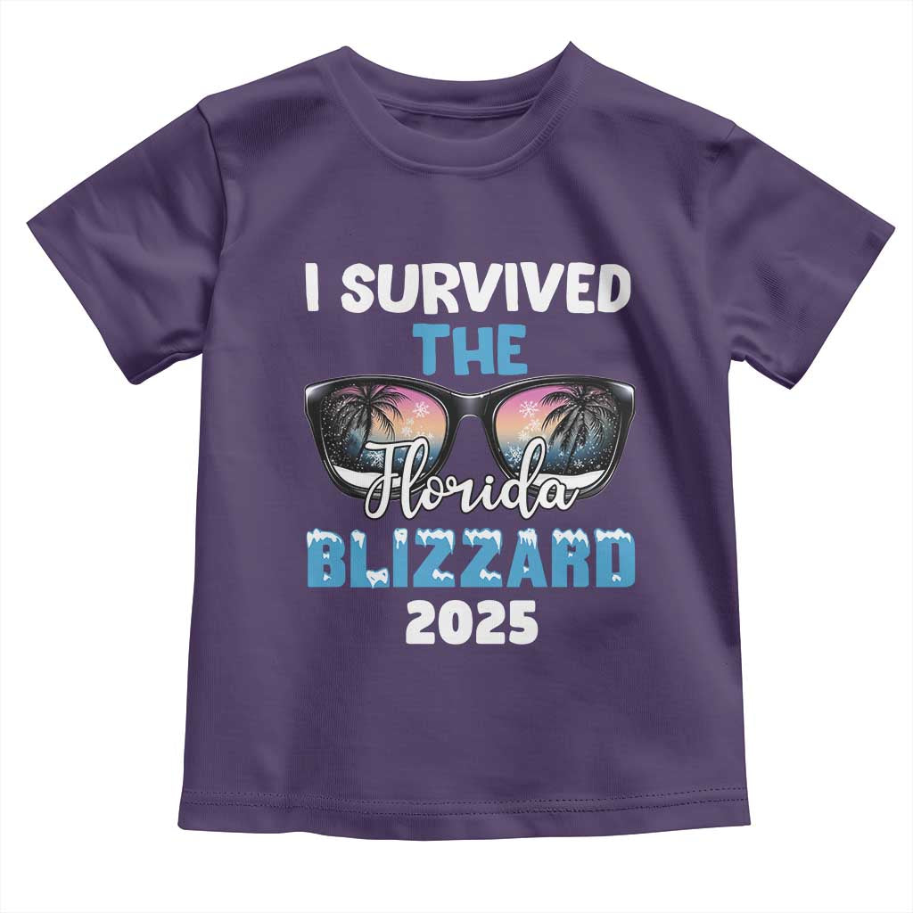 Funny I Survived The Florida Blizzarad Toddler T Shirt Snow Sunglasses