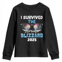 Funny I Survived The Florida Blizzarad Youth Sweatshirt Snow Sunglasses