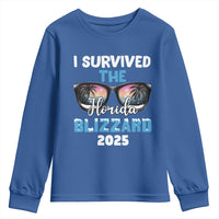Funny I Survived The Florida Blizzarad Youth Sweatshirt Snow Sunglasses