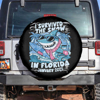 Funny I Survived The Snow In Florida 2025 Spare Tire Cover Shark