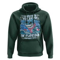 Funny I Survived The Snow In Florida 2025 Hoodie Shark