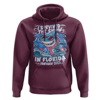 Funny I Survived The Snow In Florida 2025 Hoodie Shark