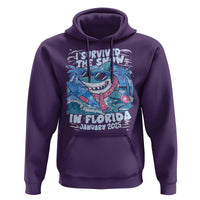 Funny I Survived The Snow In Florida 2025 Hoodie Shark