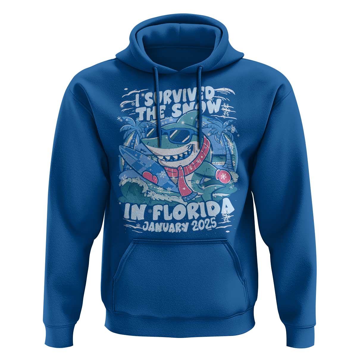 Funny I Survived The Snow In Florida 2025 Hoodie Shark
