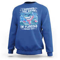 Funny I Survived The Snow In Florida 2025 Sweatshirt Shark