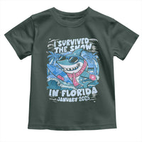 Funny I Survived The Snow In Florida 2025 Toddler T Shirt Shark