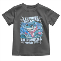 Funny I Survived The Snow In Florida 2025 Toddler T Shirt Shark