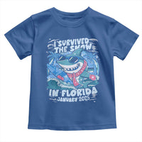 Funny I Survived The Snow In Florida 2025 Toddler T Shirt Shark