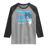 Funny I Survived Florida Snowstorm 2025 Raglan Shirt Coconut Palm Tree
