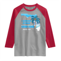 Funny I Survived Florida Snowstorm 2025 Raglan Shirt Coconut Palm Tree