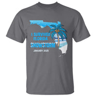 Funny I Survived Florida Snowstorm 2025 T Shirt Coconut Palm Tree