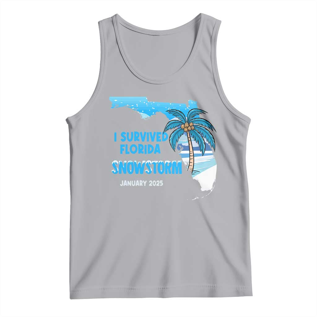 Funny I Survived Florida Snowstorm 2025 Tank Top Coconut Palm Tree