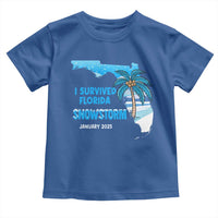 Funny I Survived Florida Snowstorm 2025 Toddler T Shirt Coconut Palm Tree
