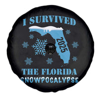 Funny I Survived The Florida Snowpocalypse 2025 Spare Tire Cover Snowflakes