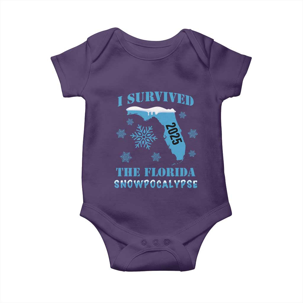 Funny I Survived The Florida Snowpocalypse 2025 Baby Onesie Snowflakes