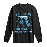 Funny I Survived The Florida Snowpocalypse 2025 Long Sleeve Shirt Snowflakes