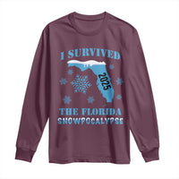 Funny I Survived The Florida Snowpocalypse 2025 Long Sleeve Shirt Snowflakes